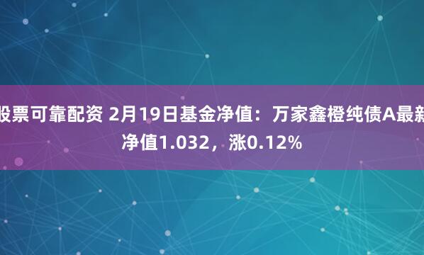 股票可靠配资 2月19日基金净值：万家鑫橙纯债A最新净值1.032，涨0.12%